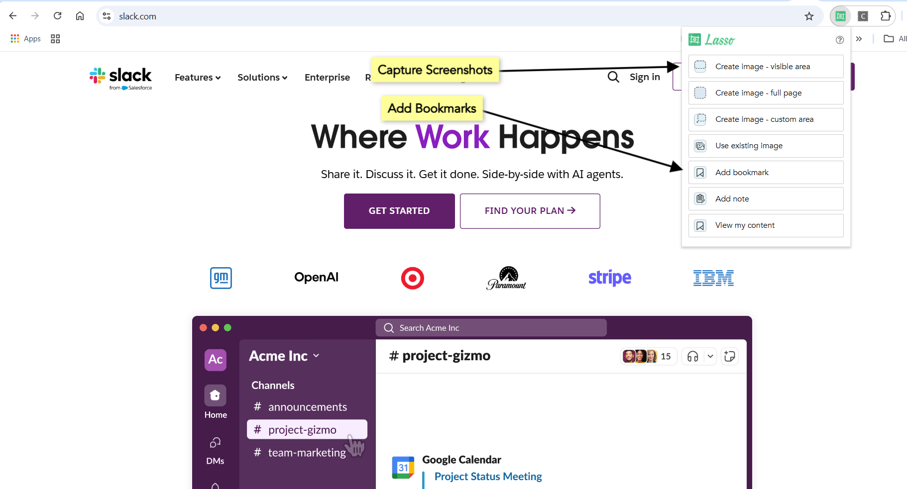 Easily save screenshots, links and more